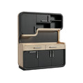 Modern Two-Tone Wooden Storage Cabinet with Open Shelving