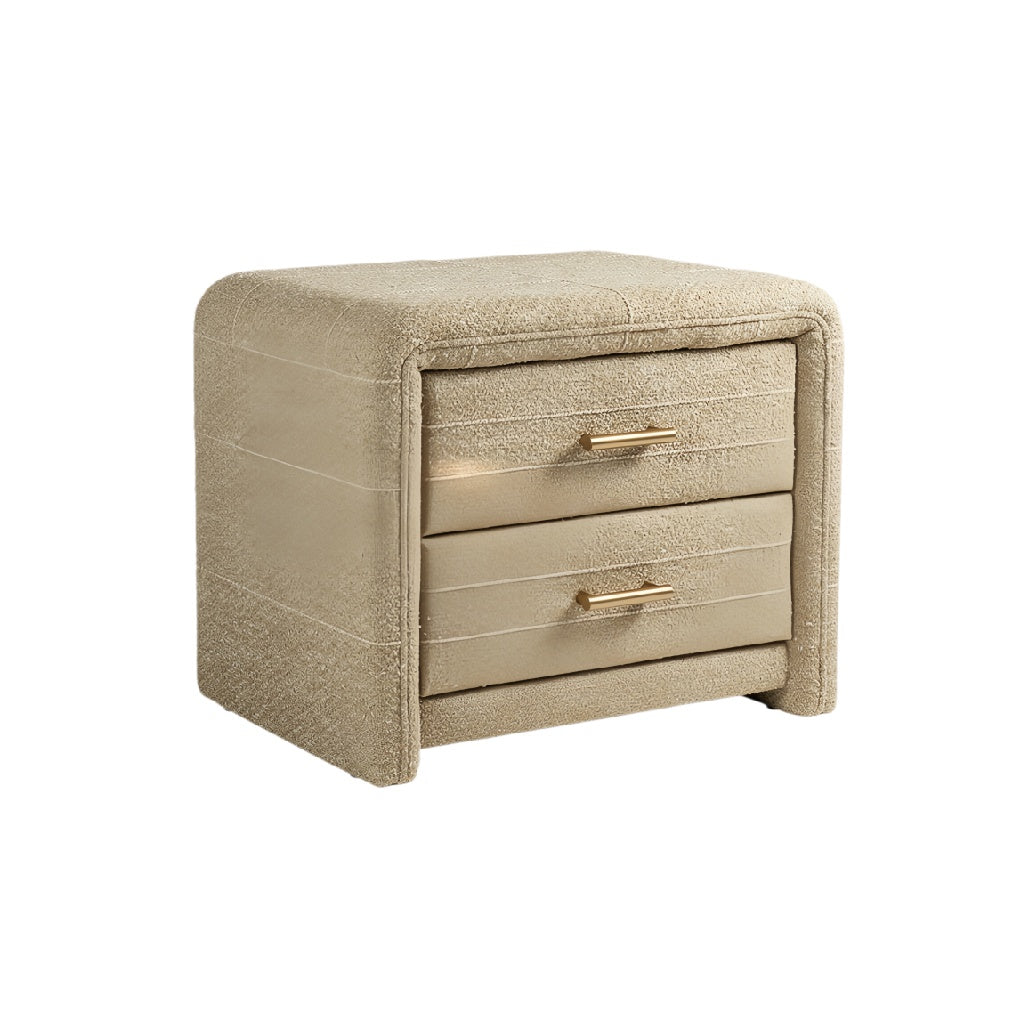 Modern Textured Nightstand with Two Drawers