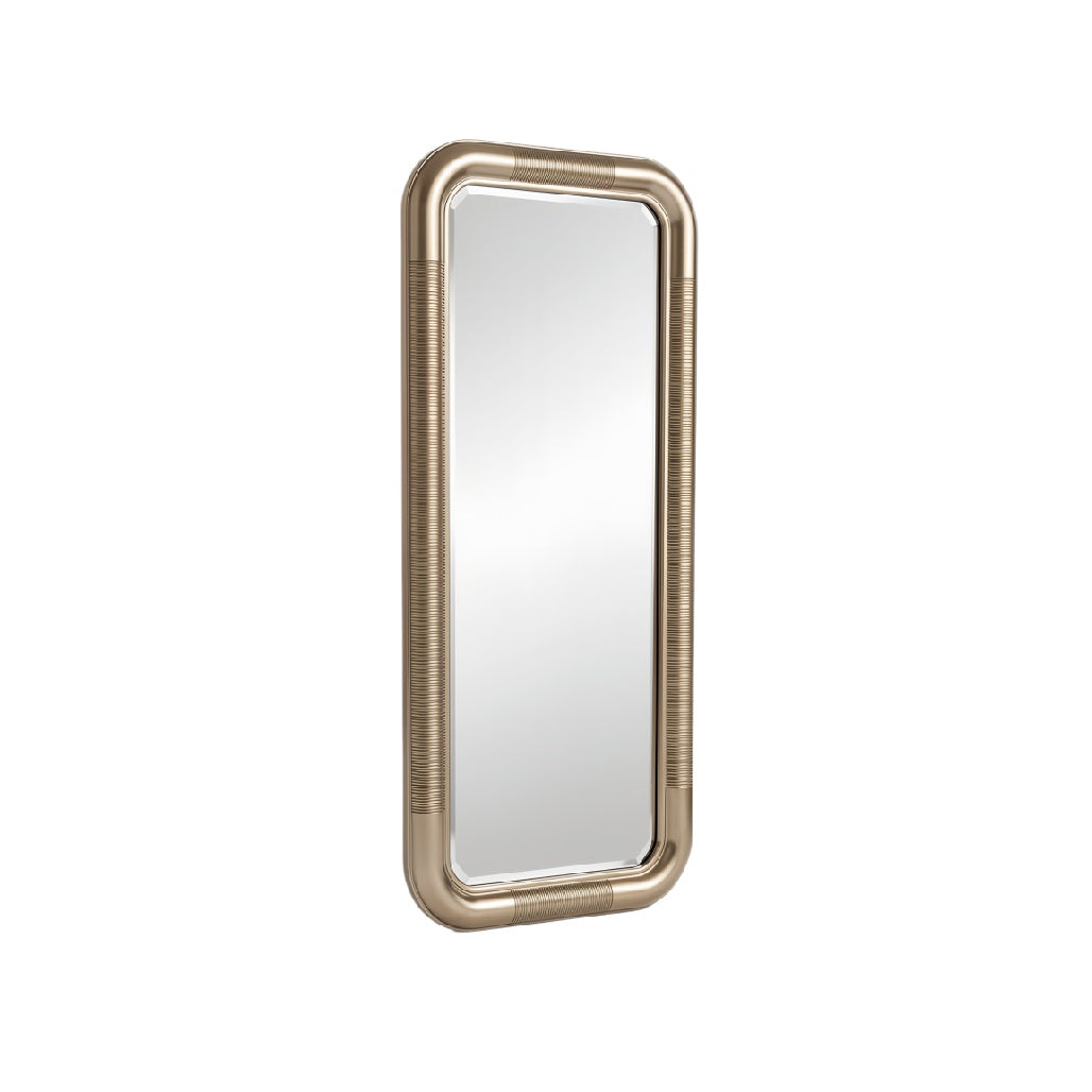 Elegant Rectangular Wall Mirror with Textured Frame